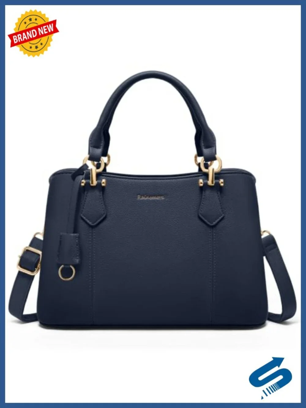 Waterproof PU Leather Satchel Handbag for Women, 11-inch iPad Compatible, Top